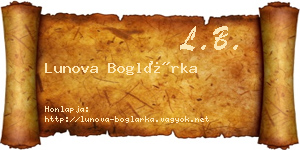 Lunova Boglárka névjegykártya